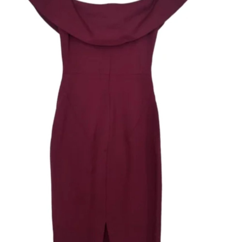 Babaton Stretch Jersey burgundy off the shoulder dress size 0